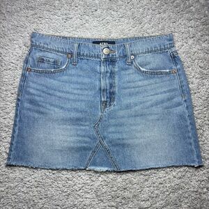 Aeropostale Skirt Womens 8 Mini High Rise Raw Hem Frayed Denim Pockets Western
